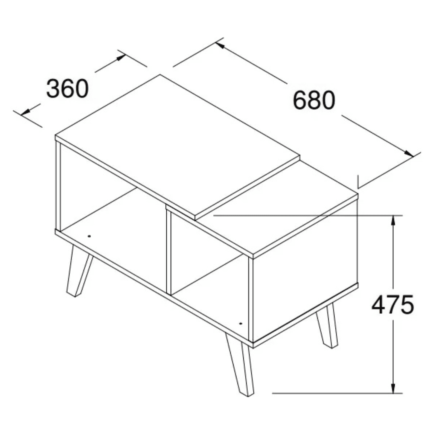 Mesa Centro 68x48x36 cm Sara