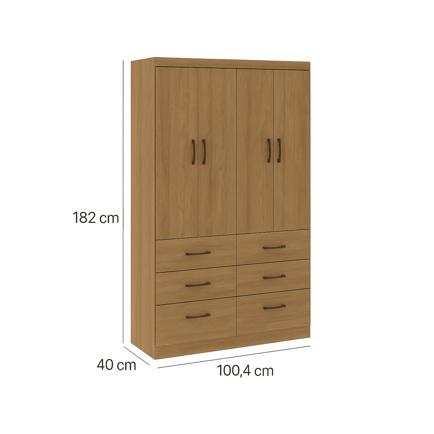 Clóset 4 Puertas · 6 Cajones 100x182x40cm