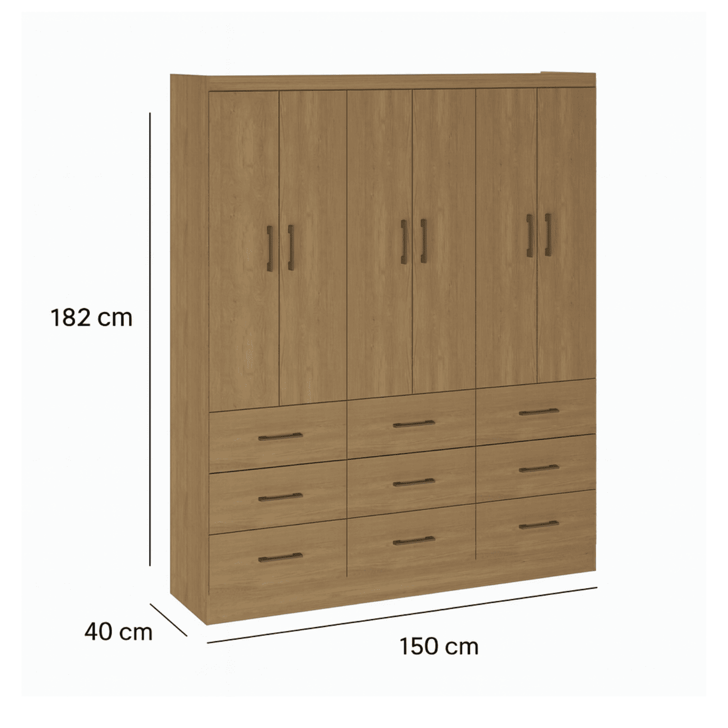 Clóset 6 Puertas · 9 Cajones 150x182x40cm