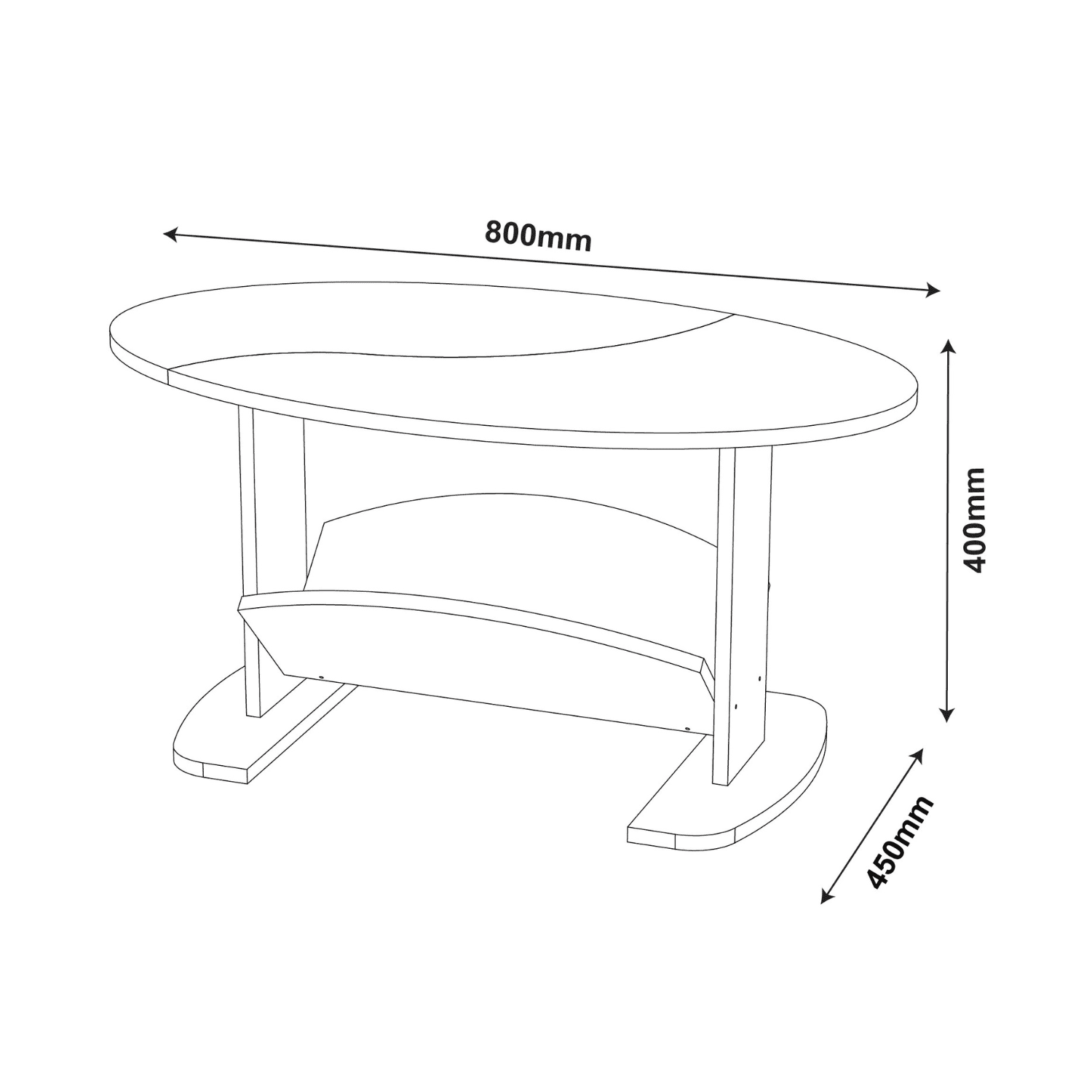 Mesa Centro 80x40x45 cm Isis