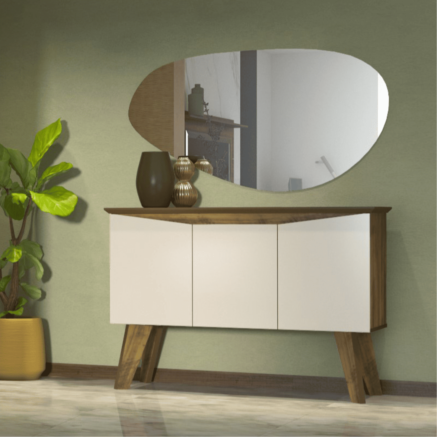 Aparador 3 Puertas 110x80x42 cm Oasis