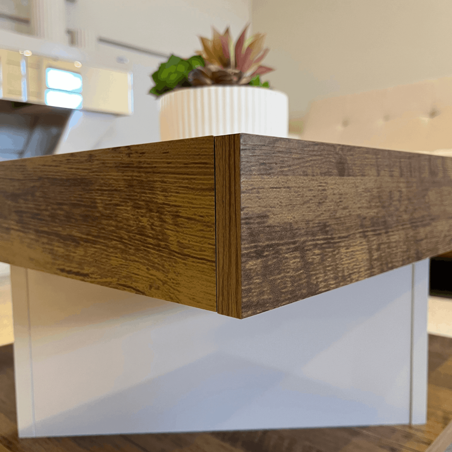 Mesa Centro 63x34x63 cm Beige Saara