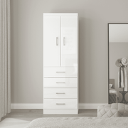 Clóset 2 Puertas · 4 Cajones 62x182x40 cm Blanco