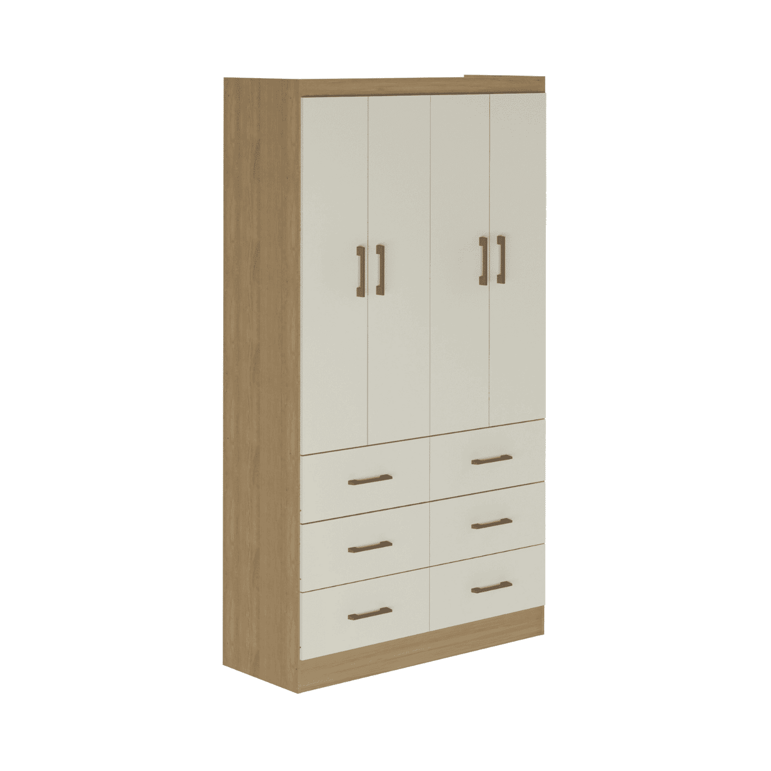 Clóset 4 Puertas · 6 Cajones 100x182x40 cm Beige