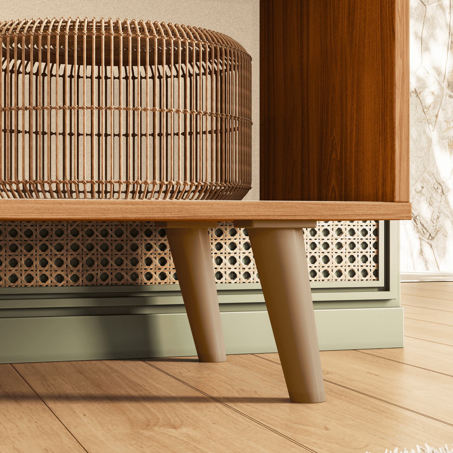 Rack TV 135x70x36 cm Beige Austin