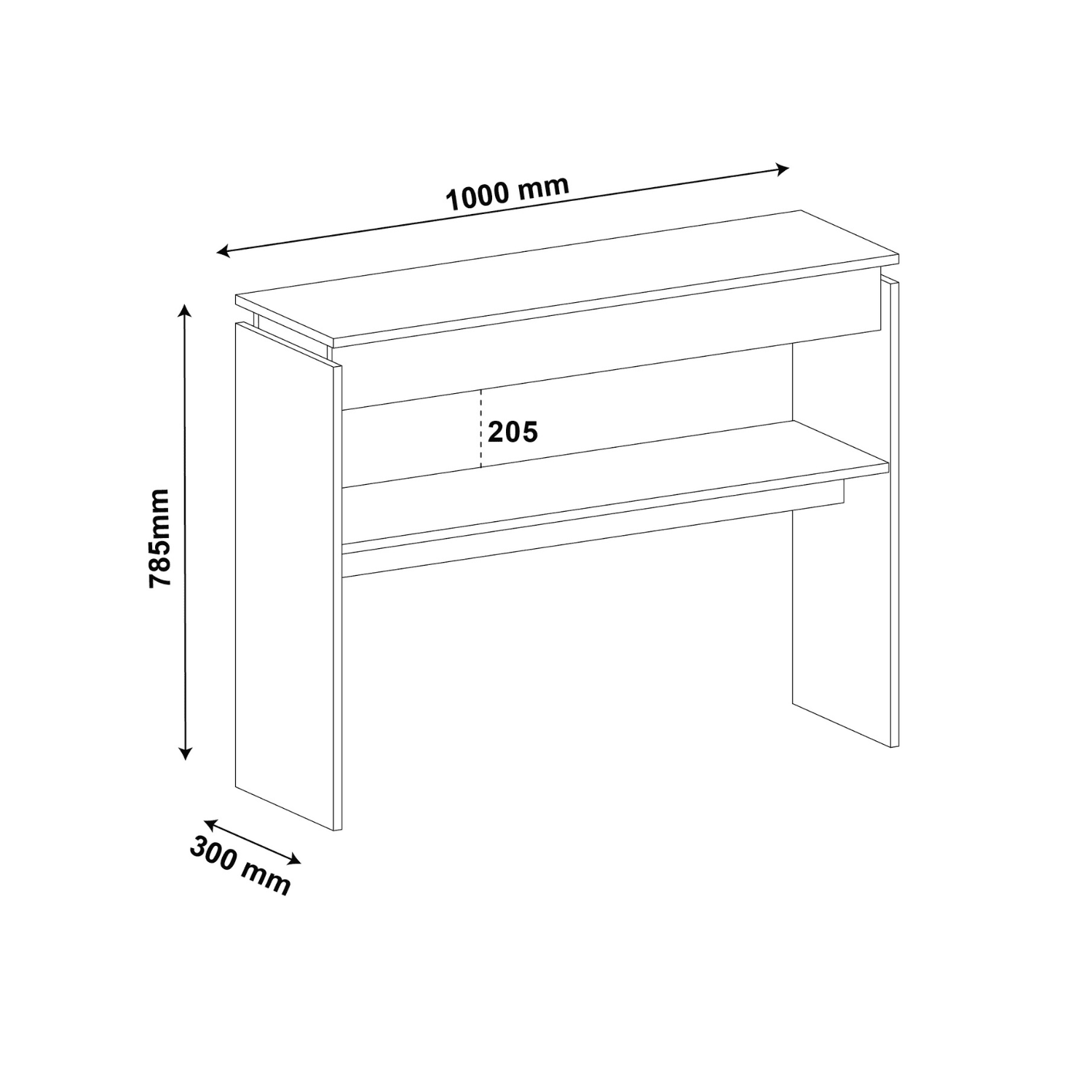 Mesa Arrimo 100x79x30 cm Creta