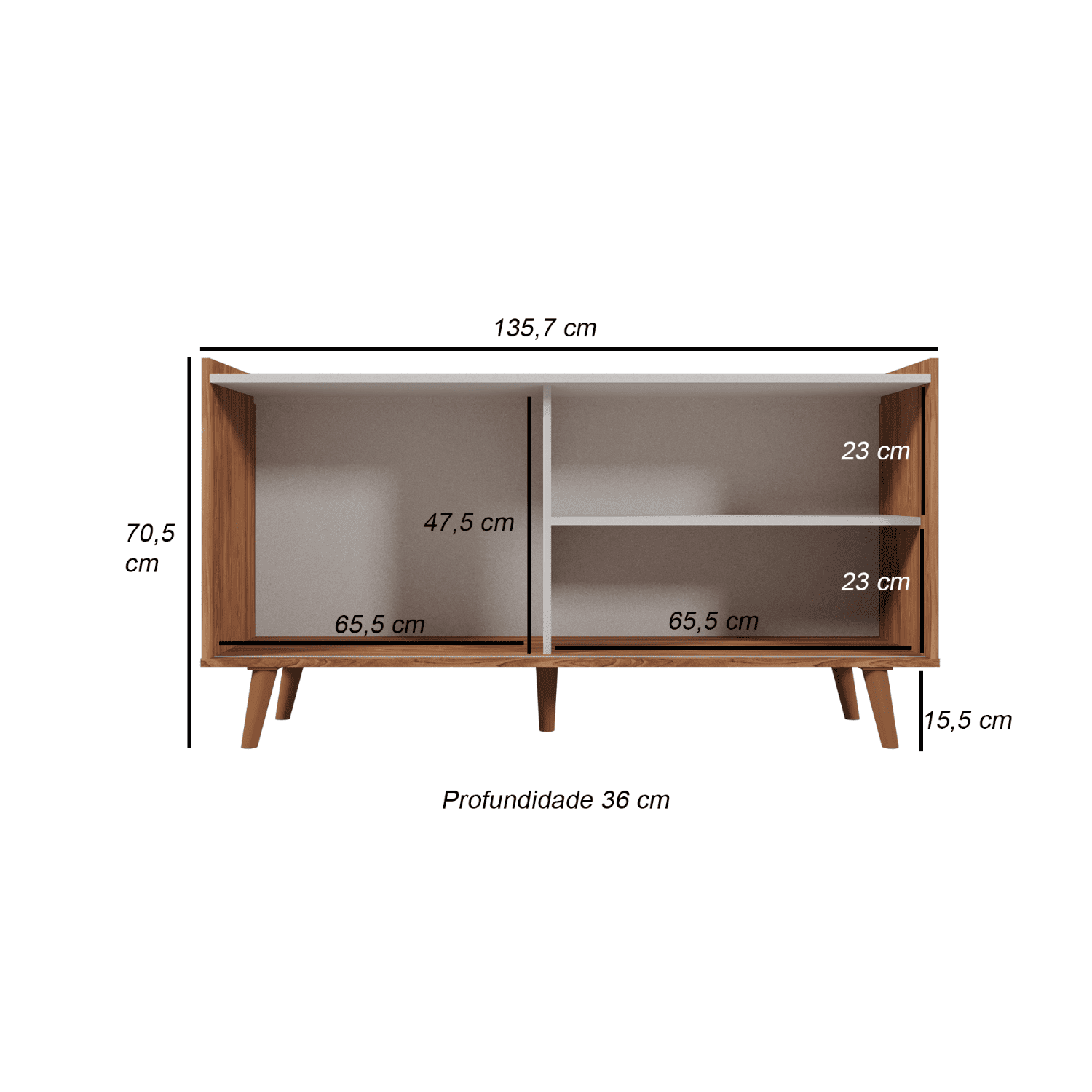 Rack TV 135x70x36 cm Beige Austin