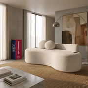 Sofá en Caja Veda 3 Cuerpos Bouclé Beige 188 cm