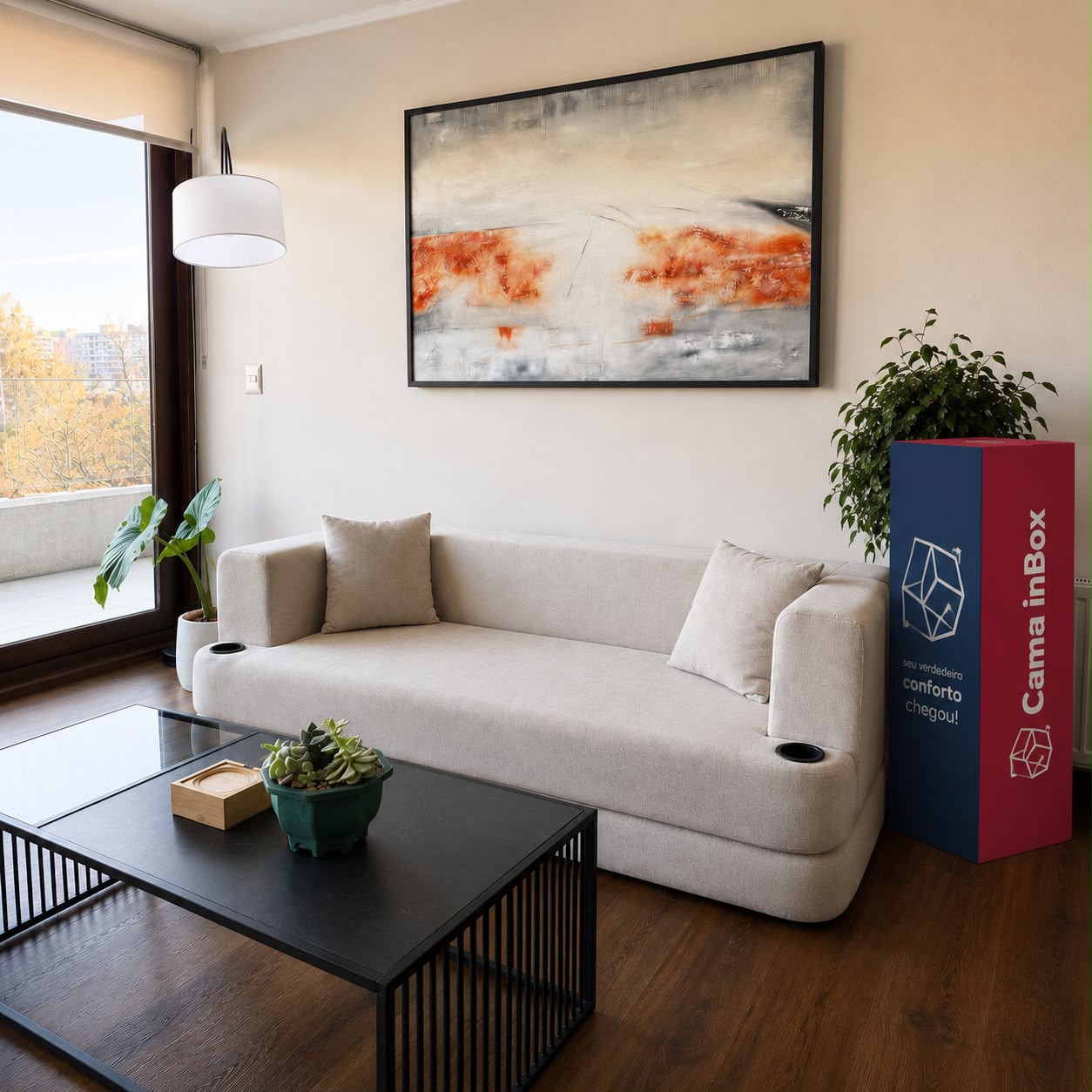 Sofá Cama en Caja Muna Beige 188 cm
