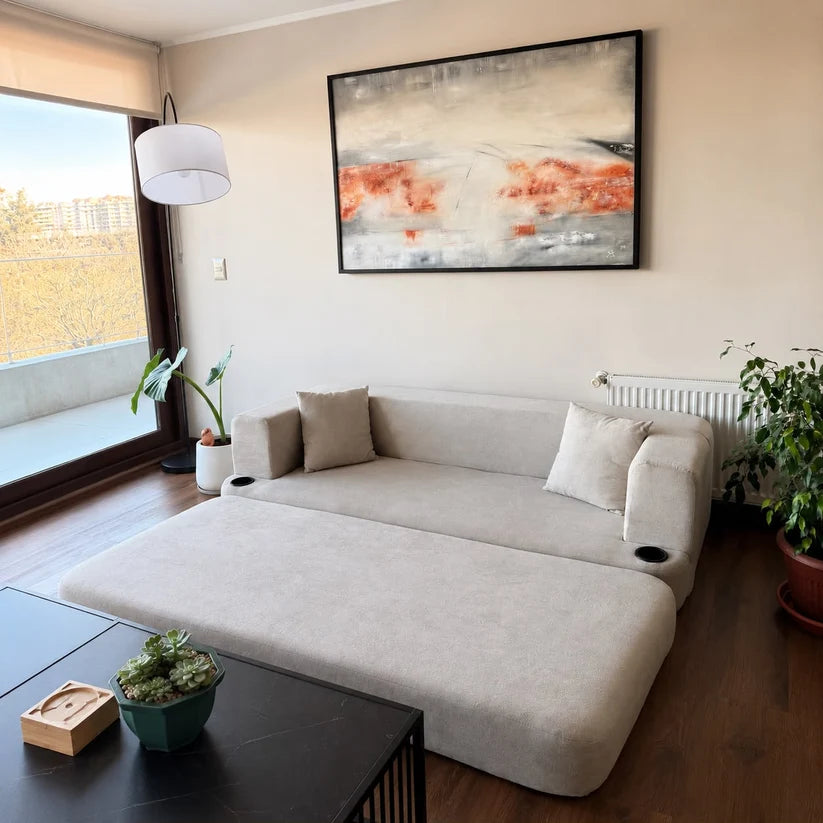 Sofá Cama en Caja Muna Beige 188 cm